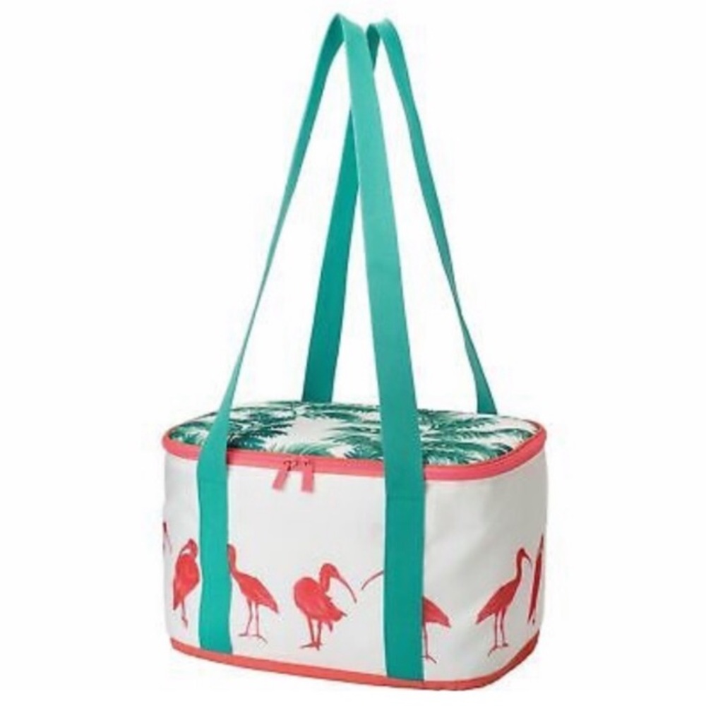 Ikea Flamingo Cooler Tote Bag NEW Sommarliv Tropical Pink White Green